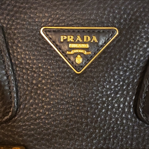 Prada Black Pebble Leather Top Handle Tote - Picture 4 of 12